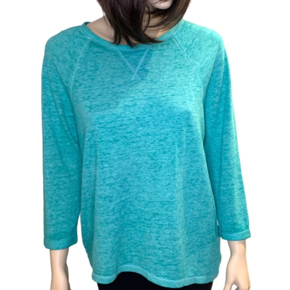 Faded Glory Green 3/4 Sleeve Top Size Medium - Picture 1 of 5